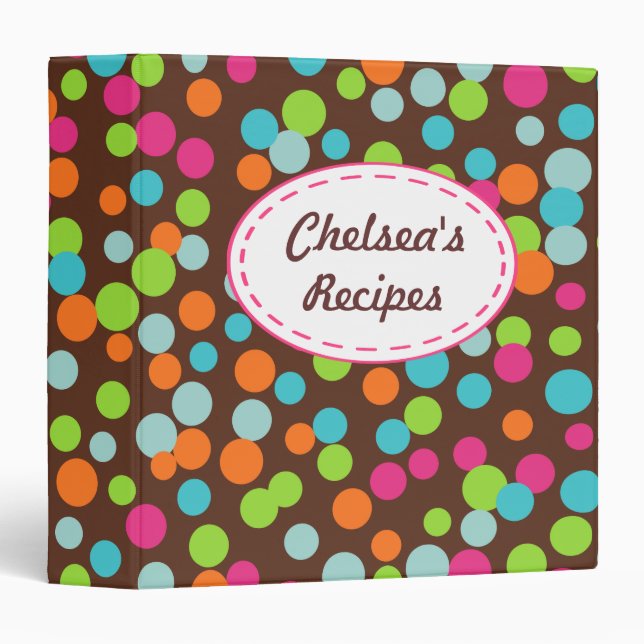 Personalized Candy Sprinkles Recipe Binder Gift (Front/Spine)