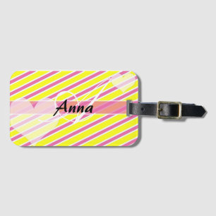 Personalized Candy Stripe Luggage Tag