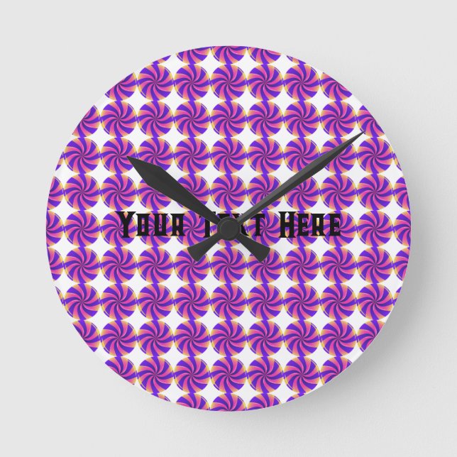 Personalized Candy Theme Your Text Home Wall Décor Round Clock (Front)