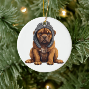 Personalized Cane Corso Dog Art Ceramic Ornament