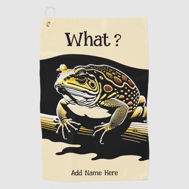Personalized Cane Toad Golf Towel (Front)