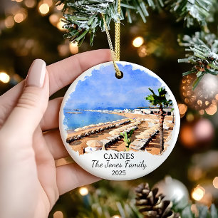 Personalized Cannes, France Gift Ceramic Ornament