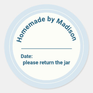 Personalized Canning Homemade   Return the Jar Classic Round Sticker