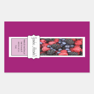 Personalized Canning Jar Label, Custom Berries Sticker