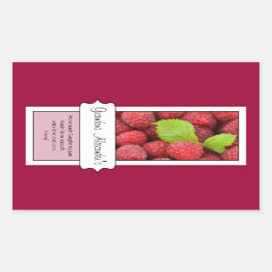 Personalized Canning Jar Label, Custom Raspberry Sticker