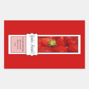 Personalized Canning Jar Label, Custom Strawberry Sticker