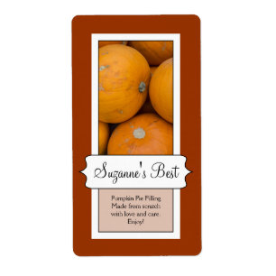 Personalized Canning Jar Label, Pumpkin