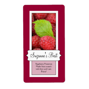 Personalized Canning Jar Label, Raspberry