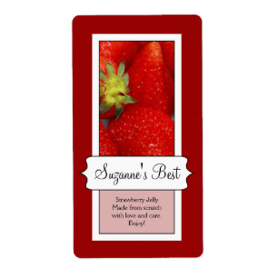 Personalized Canning Jar Label, Strawberry