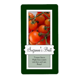 Personalized Canning Jar Label, Tomato