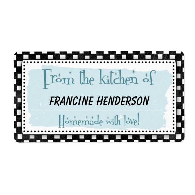 Personalized Canning Labels - black & white retro (Front)