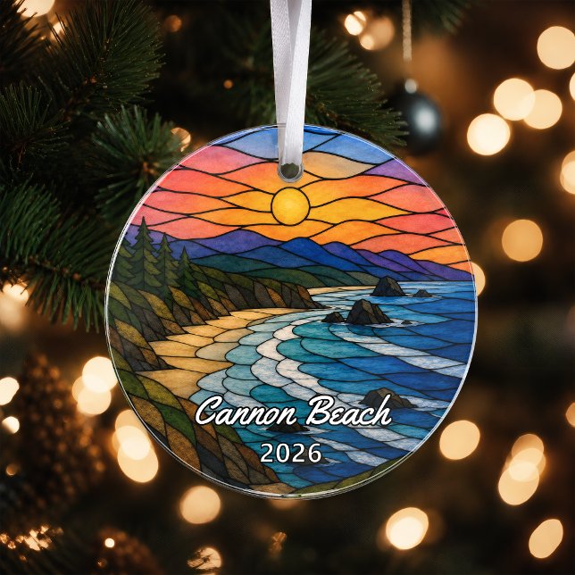 Personalized Cannon Beach Acrylic Ornament, Custom Ornament (Creator Uploaded)