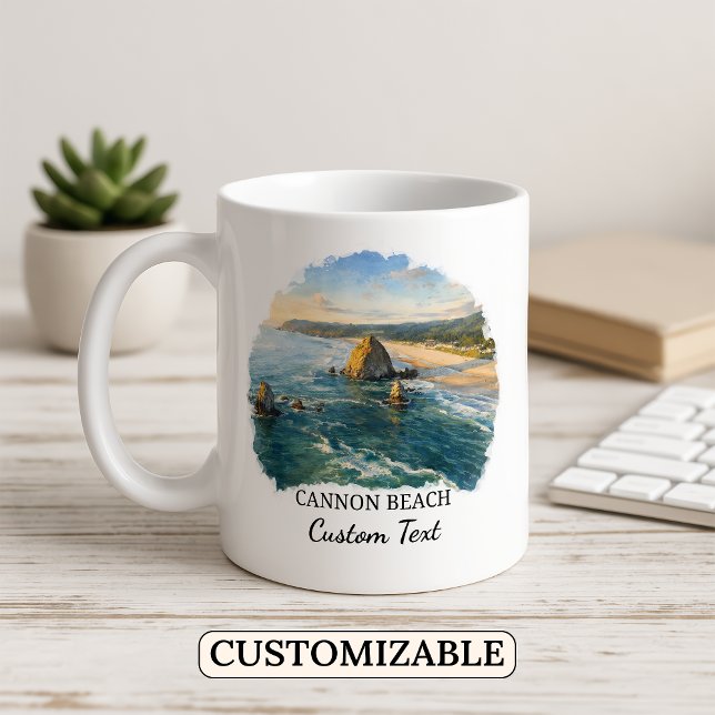 Personalized Cannon Beach Mug, Oregon Coast Coffee Mug (Creator Uploaded)