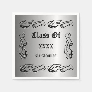 Personalized Cap & Diploma Class Event Napkins