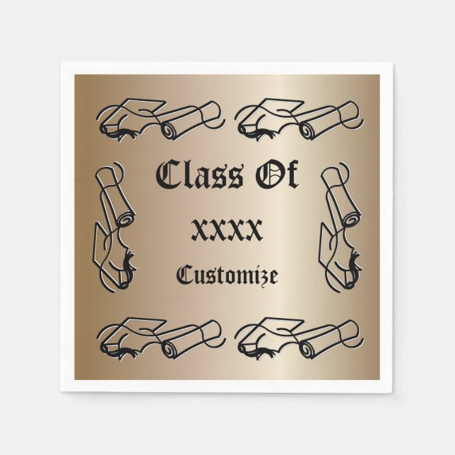 Personalized Cap & Diploma Class Event Napkins 2 (Front)