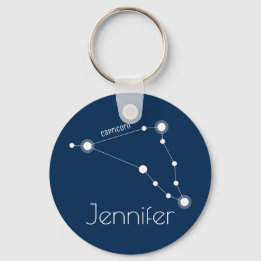 Personalized Capricorn Zodiac Constellation Keychain