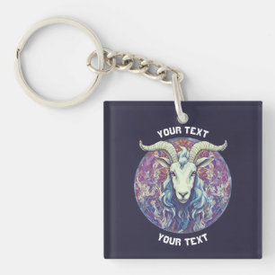 PERSONALIZED CAPRICORN ZODIAC SIGN  KEYCHAIN