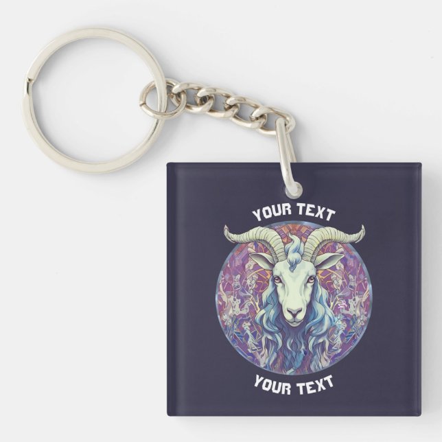 PERSONALIZED CAPRICORN ZODIAC SIGN  KEYCHAIN (Front)