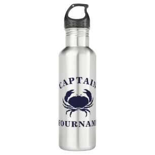 Personalized Captain Crab Stainless Steel Bottle