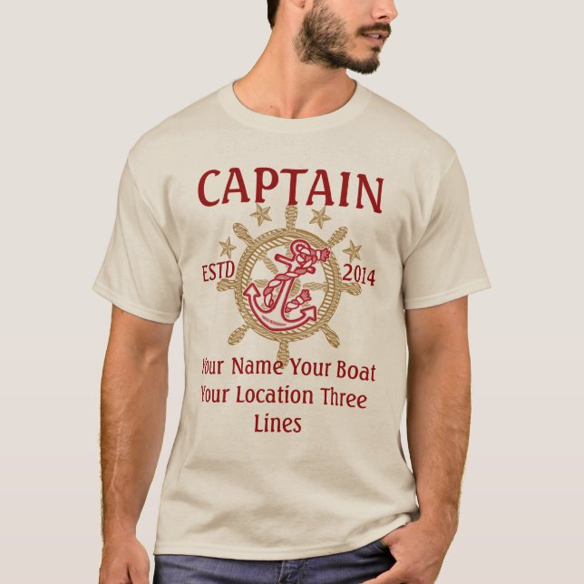 Personalized Captain First Mate Skipper Crew T-Shirt (Front)