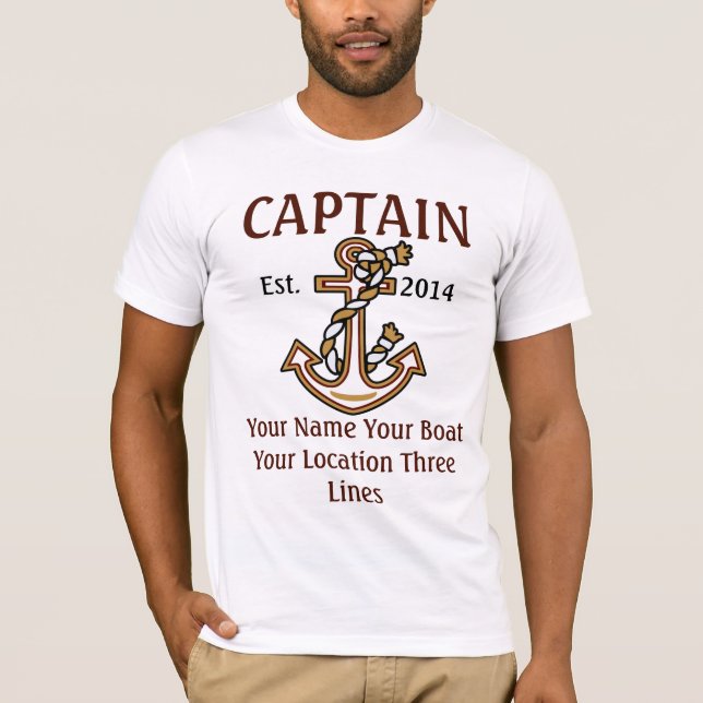 Personalized Captain First Mate Skipper Gear T-Shirt (Front)