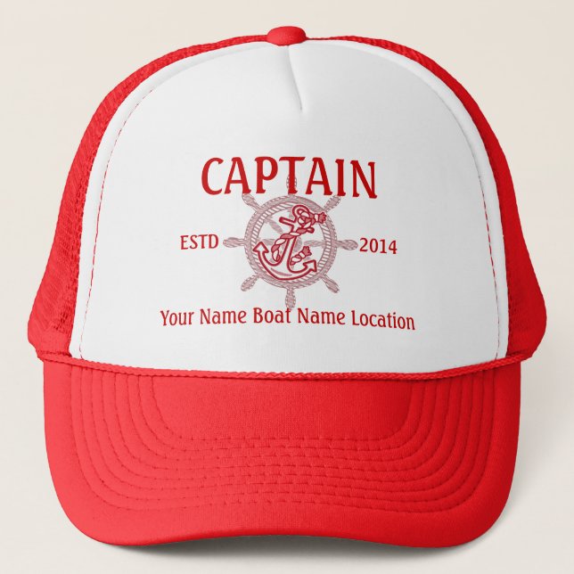 Personalized Captain First Mate Skipper Your Hat (Front)