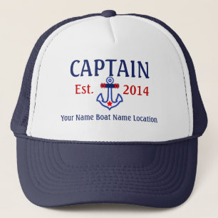 Personalized Captain Hat Year Name Location