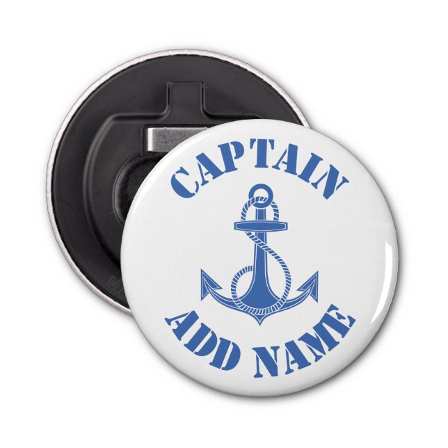 Personalized captain name anchor bottle opener (Front)