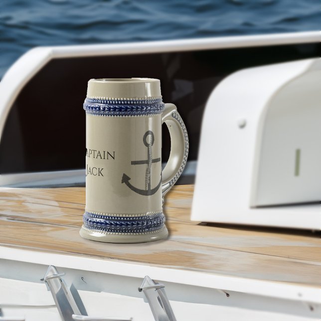 Personalized Captain Name Anchor Mug (Personalized Captain Name Anchor Mug)