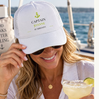 Personalized Captain Name & Boat Name Nautical Trucker Hat