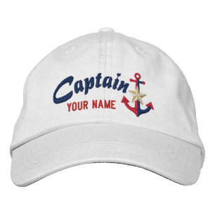 Personalized Captain Nautical Anchor Your Name Embroidered Hat