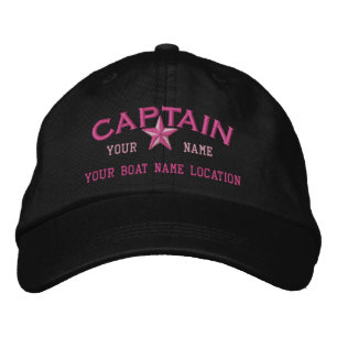 Personalized CAPTAIN Star Ball Cap Embroidery
