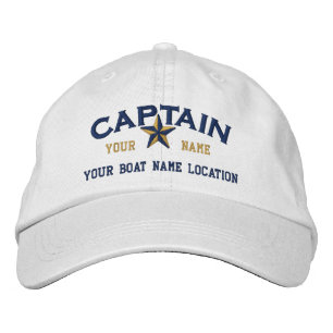 Personalized CAPTAIN Star Ball Cap Embroidery
