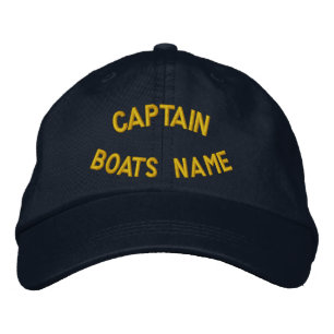 Personalized Captain with your boats name Embroidered Hat