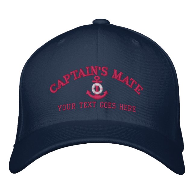 Personalized Captain's Mate Boat Name Your Name Embroidered Hat (Front)