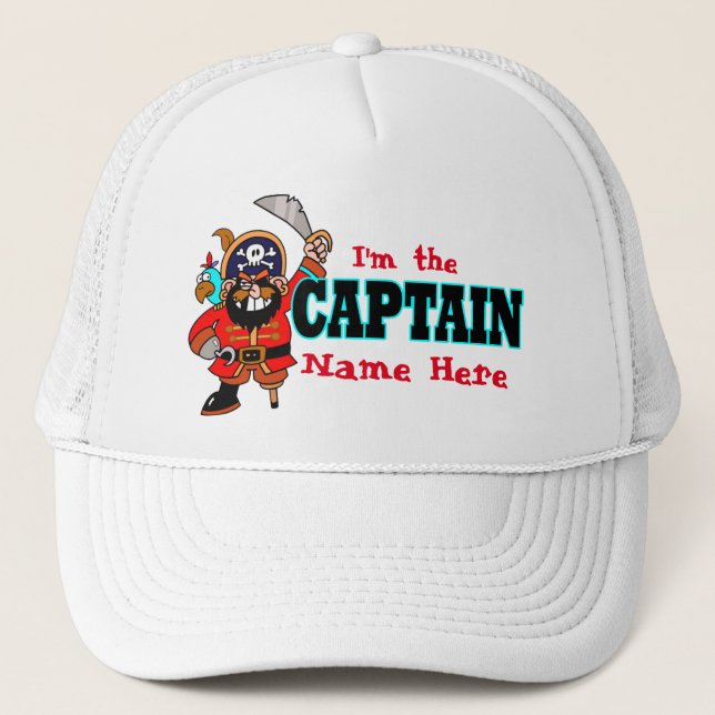 Personalized Captains Pirate Boat Hat (Front)