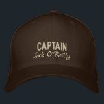 Personalized Captain's Tan and Brown Embroidered Hat<br><div class="desc">Personalize this lucky brown and oat fishing cap for your favourite "El Capitan". You can also change the word "Captain" to another nickname for the captain like my great-grandfather's ...  Cap'n Ivan.</div>