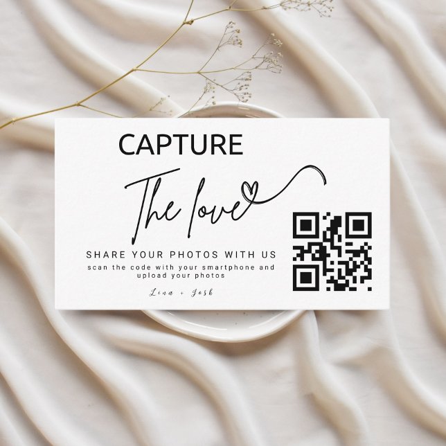 Personalized Capture The Love Wedding Qr Code Enclosure Card (Creator Uploaded)