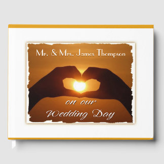 Personalized Capturing Sunset Wedding Guest Book