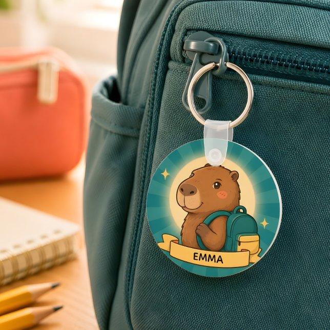 Personalized Capybara Backpack Charm Keychain (Creator Uploaded)