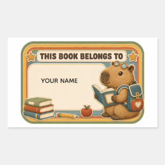 Personalized Capybara This Book Belongs To Kids Bo Sticker