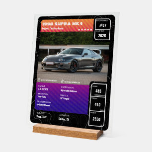 Personalized Car Show Spec Stats Acrylic Sign