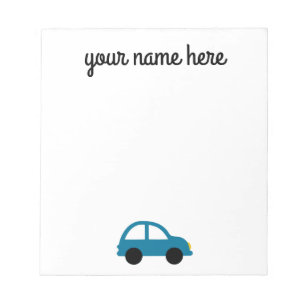 Personalized Car Stationery Notepad for Kids