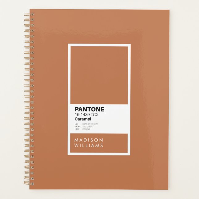 Personalized Caramel Notebook | Custom Name Planner (Front)