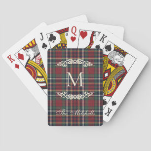 Personalized Card Deck With Blue Red Green Plaid