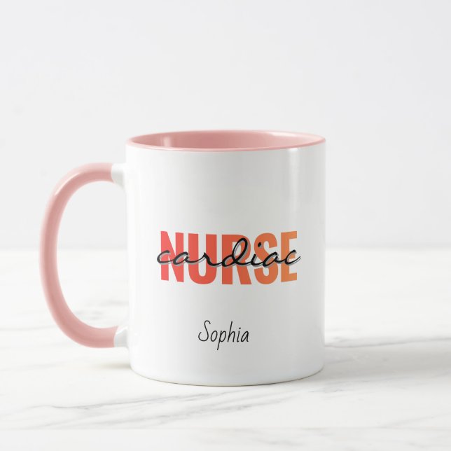 Personalized Cardiac Nurse Name Mug (Left)