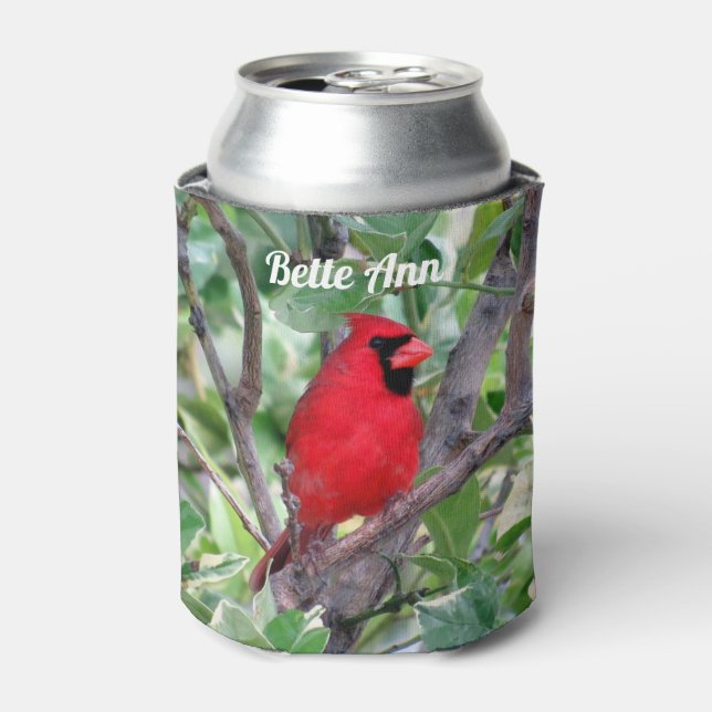 Personalized Cardinal - Backyard Bird Can Cooler (Can Front)