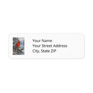 Personalized Cardinal Christmas Return Address
