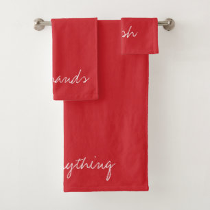 Personalized Cardinal Red Bath Towel Set