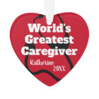 Personalized Caregiver Red Heart Christmas
